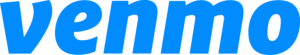 Official Venmo brand logo featuring the italicized bold blue "venmo" wordmark on a transparent background.